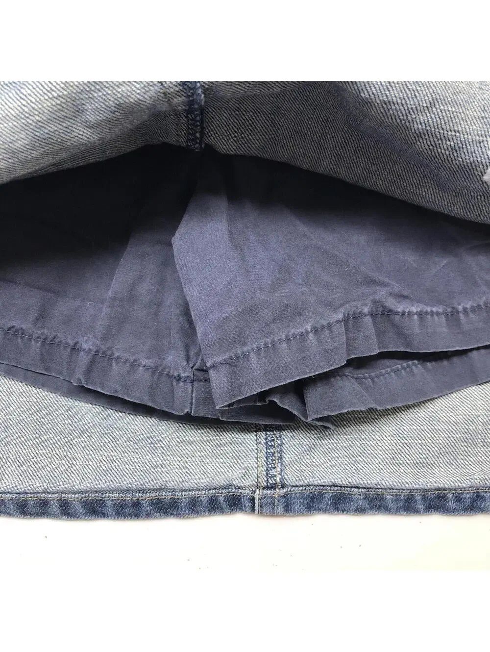 Gymboree Girls 12 Blue Denim Skort Embroidered Flower Piece Sign 5 Pocket